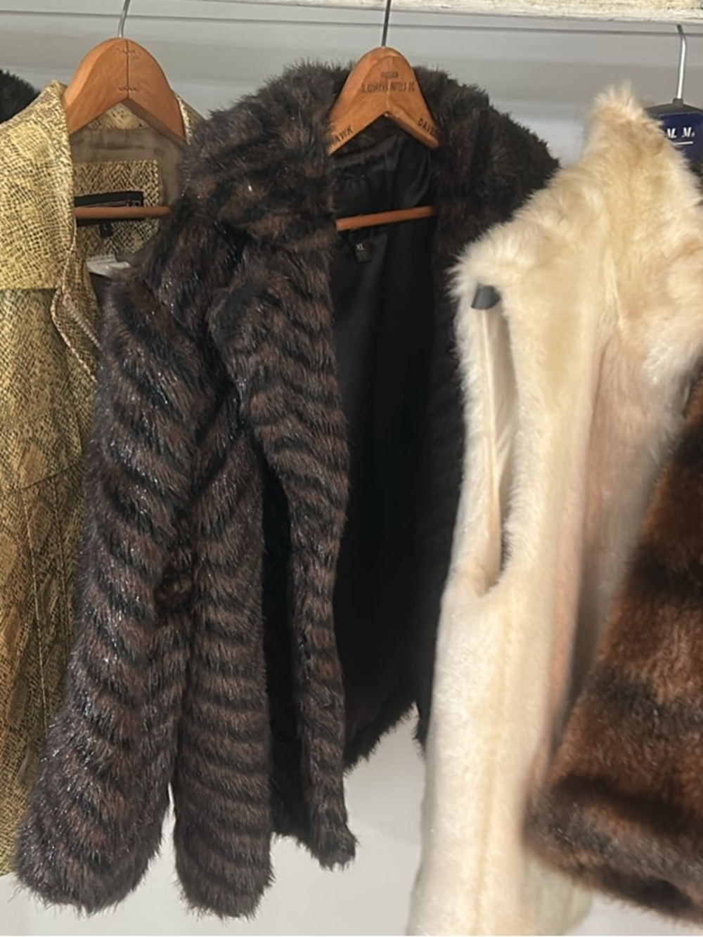 4 Women's Brown Faux Fur Teddy Jacket - Cozy Plush Outerwear & 1 vest